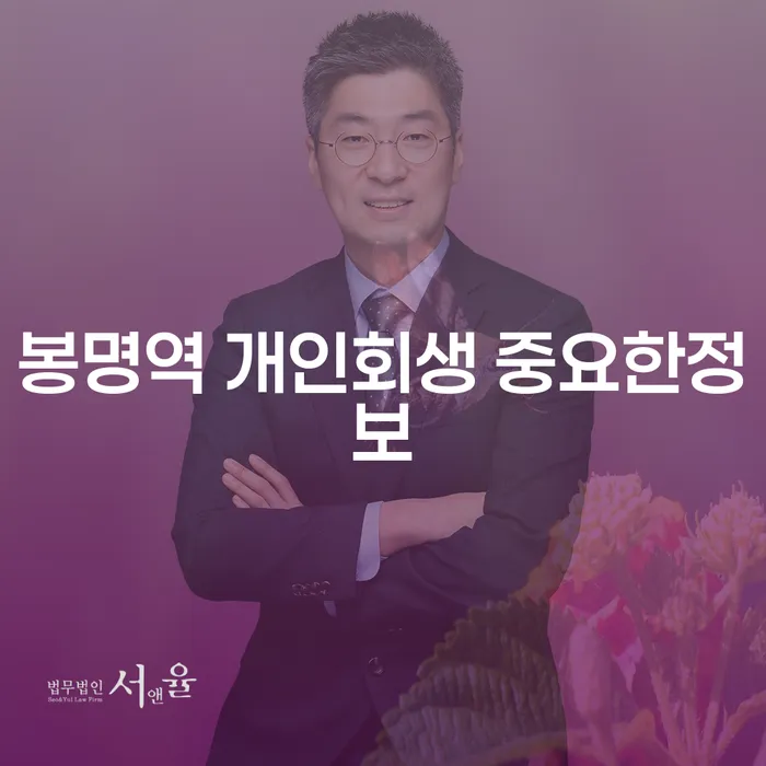 봉명역 개인회생 중요한정보