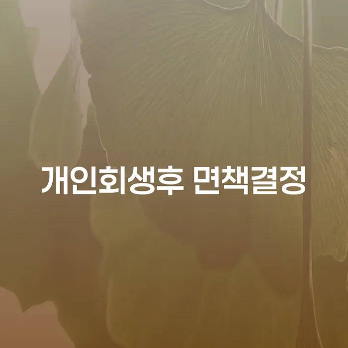 개인회생후 면책결정, 왜 중요할까요?